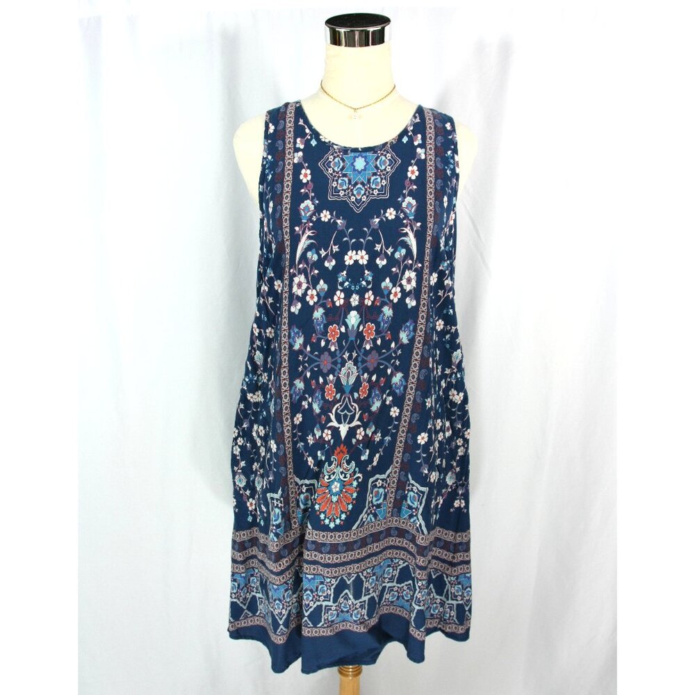 Aventura Byzantine Floral Fair Trade Sundress Casual Tank House Dress M